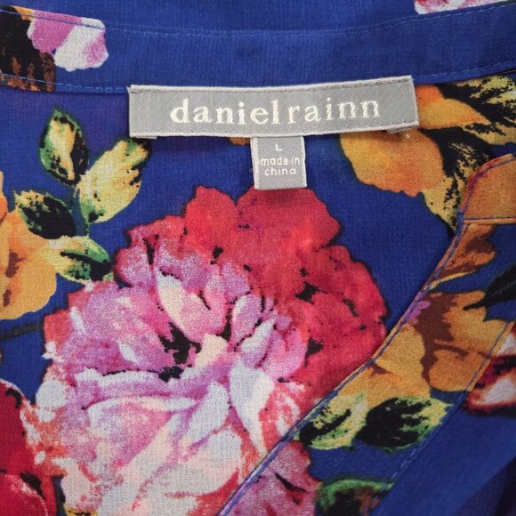 Daniel Rainn Sleeveless Floral Top Womens Large Polyester Sheer NO LINING - Picture 5 of 5